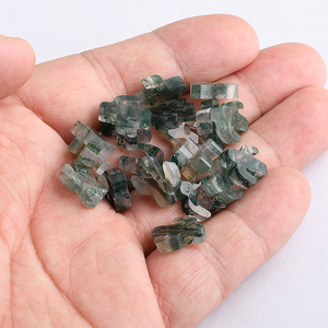 Natürliche Edelsteine Moos-Agat individuell geschnittene Größe Form Großhandel hochwertige Sonderform doppelseitiger flachschneidbarer Edelstein Moos-Agat - Product Image 4