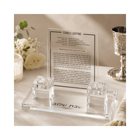 Ménorah de Hanouka en Lucite, Candelabre en Acrylique, Cadeau Judaïque, Décoration de Table pour Fêtes Juives, Porte-bougie pour la Maison et les Célébrations