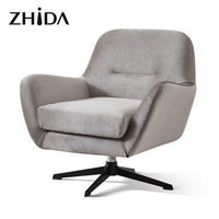 Zhida – chaise pivotante en tissu bleu, design moderne personnalisé, mobilier de salon, chaise de loisirs pour meubles d'hôtel