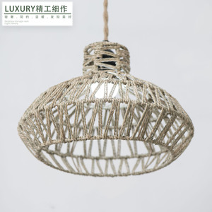 Lámpara Colgante Hecha a Mano con Cuerda de Paja Tejida, Forma de Campana, 5mm, Ecológica, para Dormitorio, Casa de Huéspedes, Hotel, Cafetería, Decorativa - Product Image 1