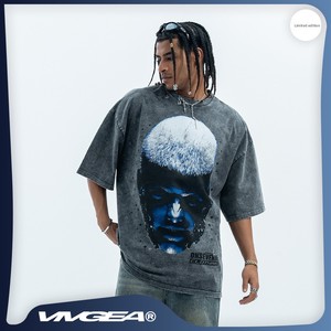 Haute qualité Hell Cotton Star T-Shirt hommes Hellish Street Wear lavage acide eau surdimensionné 100% coton étiqueté vêtements en vente - Product Image 3
