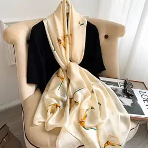 2022 New Arrival Golden Supplier Jacuard Silk Scarves