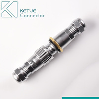 KETUE-Câble en métal plaqué or M12, connecteur électrique mâle femelle étanche IP67