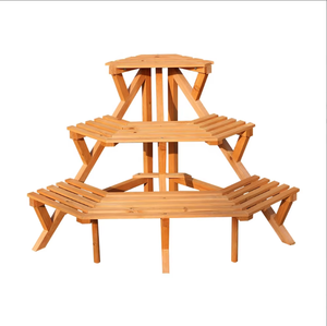 Soporte <span class=keywords><strong>de</strong></span> <span class=keywords><strong>Madera</strong></span> Ecológico Tradicional Industrial para Plantas, Estante <span class=keywords><strong>de</strong></span> Jardín <span class=keywords><strong>de</strong></span> Múltiples Niveles, Exhibidor <span class=keywords><strong>de</strong></span> Macetas - Product Image 2