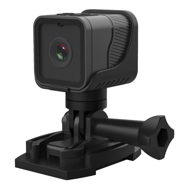 Dropshipping Mini DV 1080P Caméra d'action étanche avec support d'anneau Matériau ABS Supports de vision nocturne infrarouge Carte TF 1-256G