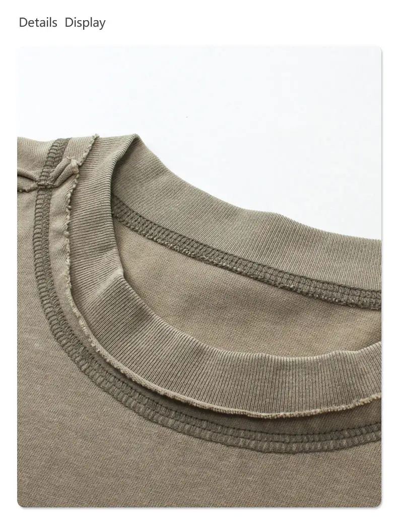 Custom Logo Design Printed 250gsm Cotton Vintage Washed T Shirt Raw Edge Short Sleeve Oversized T Shirt For Men