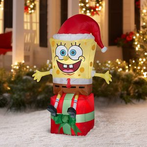 Decorazione Natalizia Gonfiabile Personalizzata da 5 Pollici per Esterni Babbo Natale Seduto <span class=keywords><strong>SpongeBob</strong></span> - Product Image 2