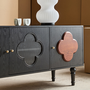 Modern Solid Wood <b>Sideboard</b> <b>Cabinet</b> Decorative Eco-Friendly for Home Bar Dining/Living Room Furniture <b>Display</b> K135 Living Room D - Product Image 4