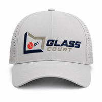 Casquette Performance 6 Panneaux Légère Perforée à Visière Courbée avec Logo Glass Court pour l'Entraînement de Padel, Vente Directe Usine, Étiquette Personnalisée pour Boutiques