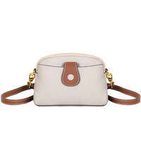 Sac bandoulière mini en cuir pleine fleur pour femme, pochette à monnaie et téléphone, fermeture éclair, sangle unique, nouveau style 2026, tendance et polyvalent, authentique