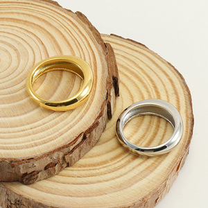 Zogxin Stainless Steel Fashion <b>Ring</b> Gold <b>Silver</b> Unisex Daily Wear Geometric Shape <b>Plain</b> Jewelry ZR839G - Product Image 4