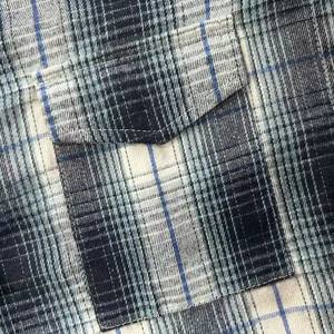 사용자 정의 남자의 복고풍 가을 겨울 격자 무늬 셔츠 폴리에스터 긴팔 버튼 스마트 캐주얼 두꺼운 블랙 화이트 플란넬 셔츠 - Product Image 5