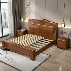 Hiện Đại Đơn Giản 1.8M Giường Đôi Mới Trung Quốc Phong Cách Gỗ Rắn Dày Có Thể Gập Lại Lưu Trữ Giường Nhà Máy Trực Tiếp Bán Hàng - Product Image 2