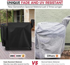 غطاء شواية باربكيو خارجي مقاوم للماء من أكسفورد، غطاء كامل الطول للشواية، متين ومقاوم للحرارة مع إغلاق بخطاف وحلقة، تصميم مخصص - Product Image 3