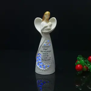 รูปปั้นเรซินแองเจิล,รูปปั้นเรซิ่นแกะสลักด้วยมือพร้อมไฟ Led Angel Pray