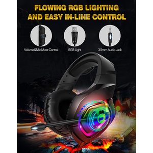 <span class=keywords><strong>ONIKUMA</strong></span>-auriculares <span class=keywords><strong>K1</strong></span>-<span class=keywords><strong>B</strong></span> para videojuegos, cascos RGB con reducción de ruido y micrófono K1B para PS4 - Product Image 3