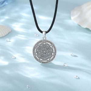 Mode bijoux religieux fins sceau de sept archanges en argent sterling 925 collier pendentif plaqué or 18 carats pour hommes ou femmes - Product Image 4