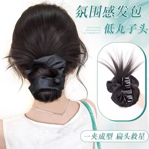 Coletero para el pelo con moño, negro, de alambre resistente al calor, estilo moño bajo, hecho a mano, para mujer, accesorio de peinado - Product Image 3