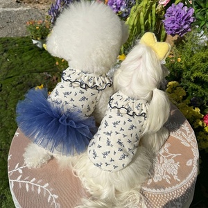 Nouvelle Collection Printemps-Été : Vêtements pour Chiens et Chats à Volants et Motifs Floraux, Modèle Court, Vente en Gros Transfrontalière pour Bichon - Product Image 4