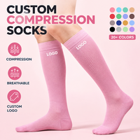 Chaussettes de compression personnalisées à pression graduée, respirantes, pour le soutien des pieds, idéales pour les infirmières, les voyages, la course à pied et les sports