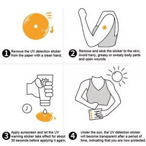 Uv phát hiện các bản vá lỗi UV Stickers cho kem chống nắng reapply không thấm nước-hoa biết khi nào để tái áp dụng kem chống nắng - Product Image 3
