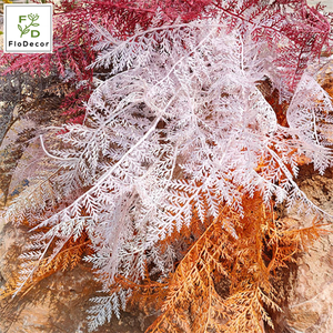 人工シダはイベントの結婚式の装飾のためのカラフルなレッドゴールドシルバーピンクホワイトを残します - Product Image 3
