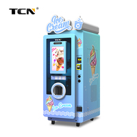Distributeur automatique de crème glacée molle TCN, fonctionnant avec des pièces de monnaie, avec écran tactile de 22 pouces pour le marché européen