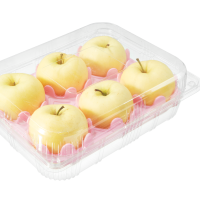 Blister en plastique pomme 1/2/3/6 compartiments boîte d'emballage à clapet emballage alimentaire en plastique personnalisé RPET