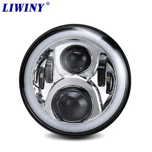 Liwiny 7 pouces phares LED avec anneau Halo <span class=keywords><strong>clignotant</strong></span> ambre pour <span class=keywords><strong>Lada</strong></span> <span class=keywords><strong>Niva</strong></span> Urban 4x4 Suzuki samouraï pour Jeep Wrangler hors route - Product Image 1