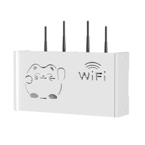 Router Storage Box Wall Mounted PVC Rectangle Cable Management For Router Neatening Behind Doors On Walls - Product Image 2