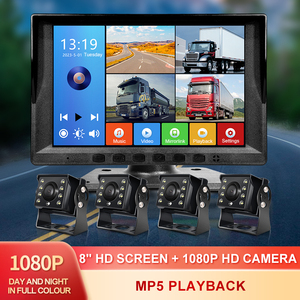 Döngü kayıt 8 inç MP5 çalar IP67 su geçirmez 1080P ön yan dikiz geri görüş kamerası 4ch kamyon izleme sistemi - Product Image 2