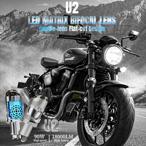Faro LED para Motocicleta RUTENSE de Fábrica <span class=keywords><strong>U2</strong></span> 90W por Bombilla 6000K 100% Impermeable H4 con Luz Alta y Baja - Product Image 3