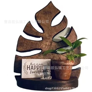 Nouvelle décoration murale créative transfrontalière en bois texturé pour plantes en pot, à suspendre, pour intérieur et extérieur - Product Image 1