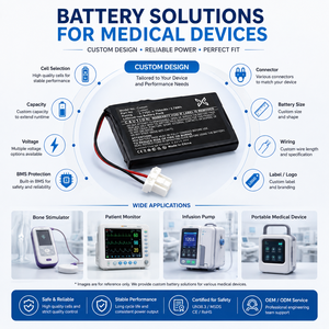 Batterie personnalisée pour stimulateur osseux Exogen, dispositif de guérison osseuse, équipement médical OEM ODM rechargeable - Product Image 3