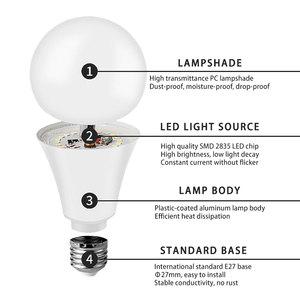 Ampoule <span class=keywords><strong>LED</strong></span> à intensité variable tricolore <span class=keywords><strong>E27</strong></span>, 3000K 4000K 6000K 7W 9W 12W 15W 18W, haute tension 220V, courant constant, sans scintillement - Product Image 2