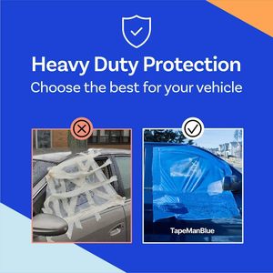 Film de protection auto-adhésif bleu 36x100ft pour vitres de véhicules endommagés, facile à poser et à retirer - Product Image 4