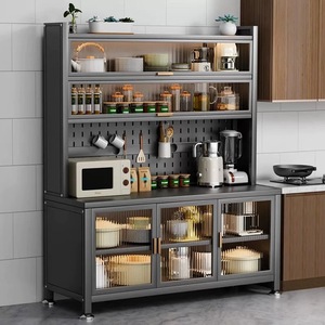 Meuble de rangement de cuisine moderne en acier, robuste, <span class=keywords><strong>multi</strong></span>-niveaux, peu encombrant, polyvalent, autoportant, servant également de buffet de salle <span class=keywords><strong>à</strong></span> manger et de meuble de rangement pour cuisines - Product Image 6