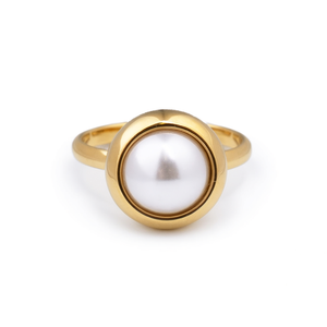 Anello Regolabile da Donna YHL Stile Lusso R40 con Perla e Acciaio Inossidabile per Gioielli Moda Autunno Inverno - Product Image 2