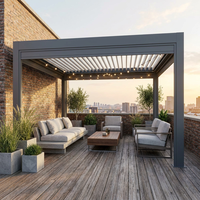 Pergola autoportante motorisée 3x3m en aluminium avec toit à lames, imperméable, pour jardin extérieur, patio, gazebo 10x10ft