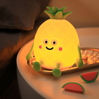 Lampe de nuit LED en silicone RGB, adorable lampe animale, rechargeable par USB, commande tactile, éclairage d'ambiance pour chambre à coucher, décoration
