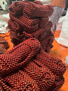 Housse de siège de voiture en bois rouge de luxe avec perles, coussin de siège rafraîchissant et massant pour l'été, support dorsal respirant pour conducteur, tapis de chaise - Product Image 3