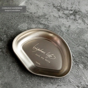 304 Stainless Steel Dipping <b>Sauce</b> Dish Small Side Plate For Hotel Restaurant Customization - Product Image 4