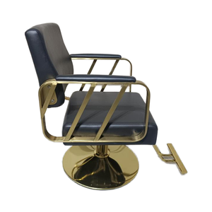 Poltrona Moderna per Salone Nera e Oro, Sedie da Parrucchiere per Stazione di Lavoro Femminile - Product Image 6