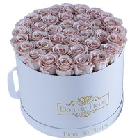 Boîte à chapeau de luxe personnalisée en carton suédé, boîte cadeau ronde extra large, boîte cadeau ronde en carton pour fleurs avec couvercle