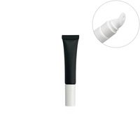 Tube de crème en plastique noir givré avec tube de crème pour les yeux à rouleau avec bouchon en métal argenté Logo personnalisé en or Conteneurs de brillant à lèvres vides