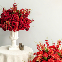 Boule de fleurs artificielles rouges de 60 cm pour la décoration de mariage et de fête