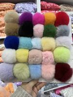 En stock – Boules de fourrure de lapin véritable de 6-7 cm – Matériaux DIY faits main – Boules de peluche colorées pour vêtements, chaussures, chapeaux, jouets et accessoires en fourrure