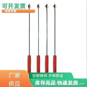 Garlic Scape Harvester Tool Stainless Steel Wood Handle Black Oxide Finish Agricultural Harvesting - Product Image 4