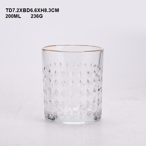 Bicchiere da whisky in cristallo con bordo dorato, inciso, stile americano, per bevande, <span class=keywords><strong>tazza</strong></span> da bourbon, bicchiere goffrato per whisky - Product Image 6