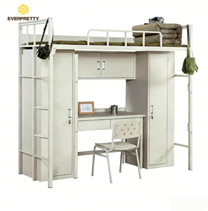 Lit superposé en métal pleine <span class=keywords><strong>taille</strong></span>, durable et stable, avec armoire, bureau et chaise, idéal pour dortoirs scolaires modernes, hôtels et appartements (vente en gros) - Product Image 1